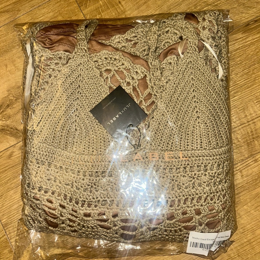 Mocha Crochet Maxi Dress